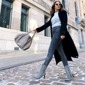 🆕 JustFab Gray Lilliana Heeled Boot